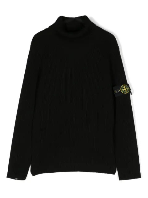 Stone Island Junior Compass-badge virgin-wool jumper