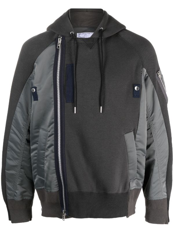 Sacai Sponge side-zip Hoodie - Farfetch