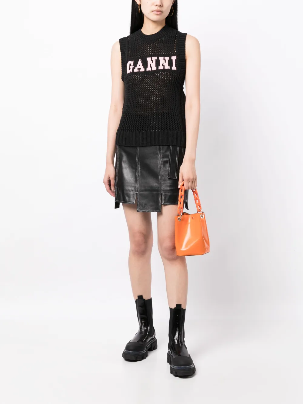 GANNI Intarsia top - Zwart