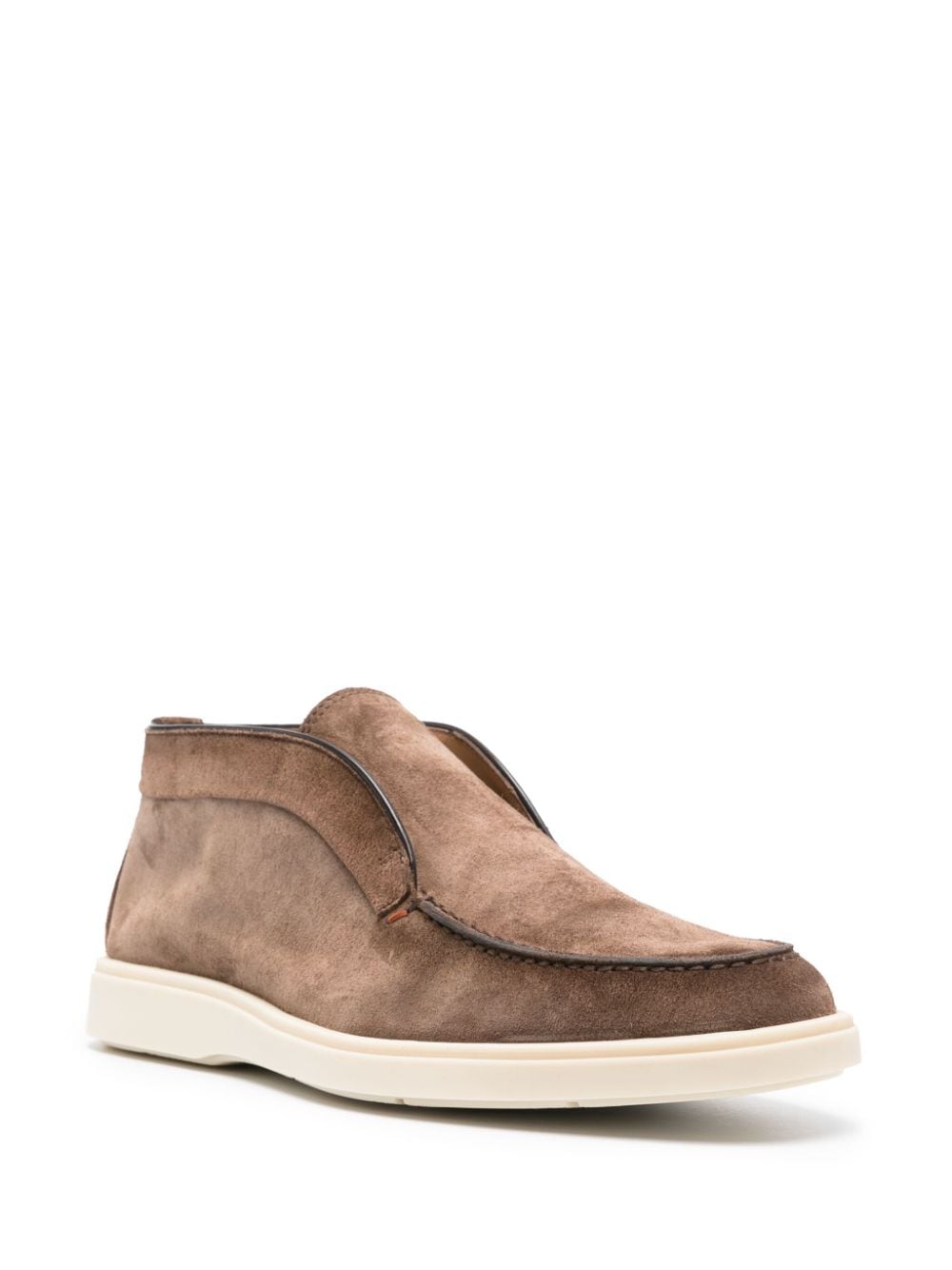 Shop Santoni Desert Suede Boots In Brown