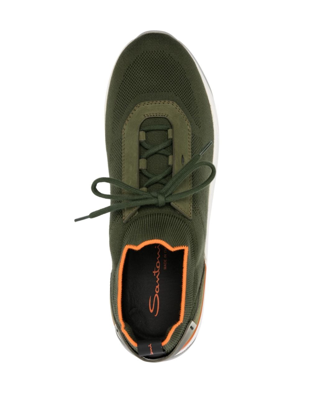 Shop Santoni Flin Colour-block Sneakers In Green