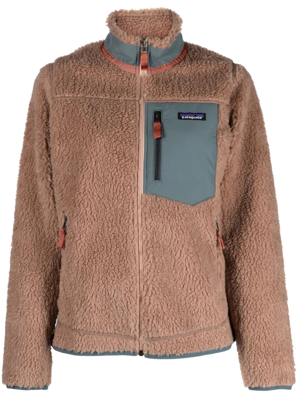 Patagonia Classic Retro Jacket X Fleece Woman Pampas Tan Nouveau Green In Neutrals