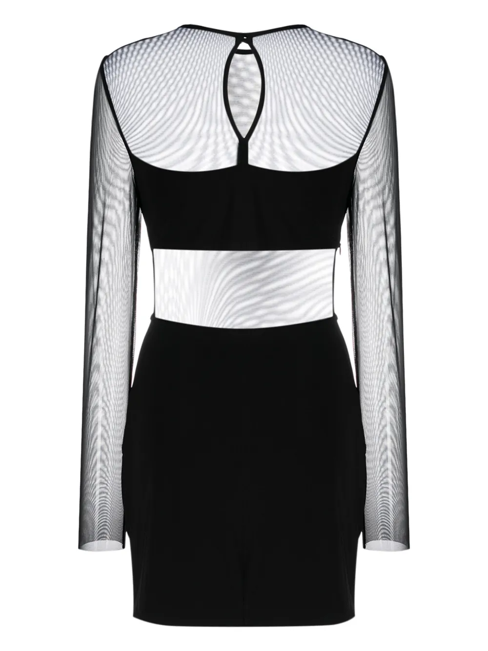 Federica Tosi long-sleeve sheer minidress - Zwart