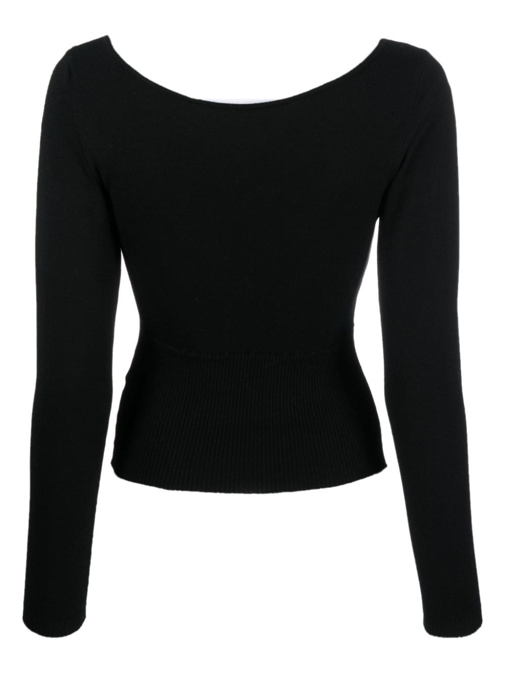 Shop Federica Tosi Twist-detailing Ribbed-knit T-shirt In 0002 Nero