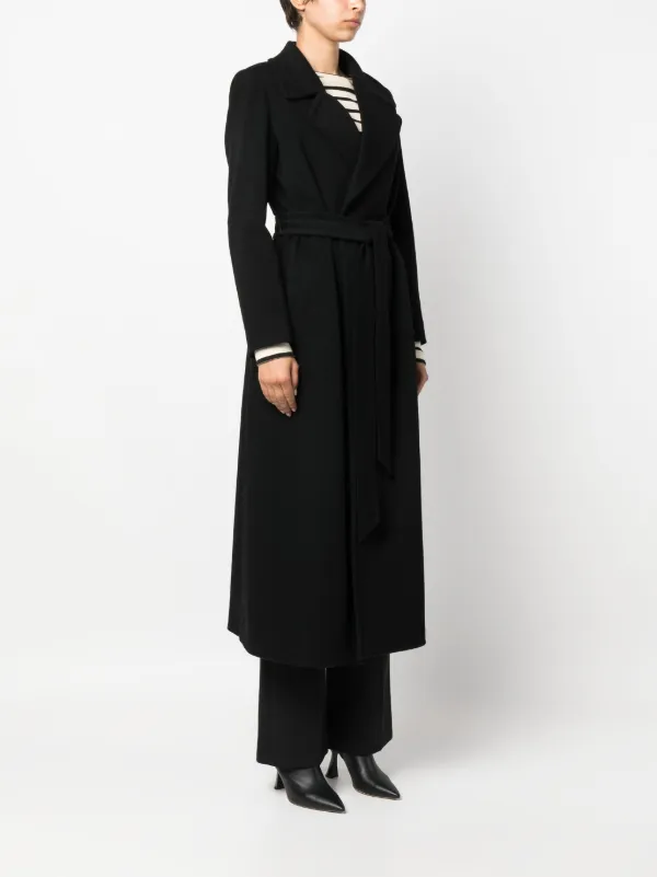 Black midi wool coat online