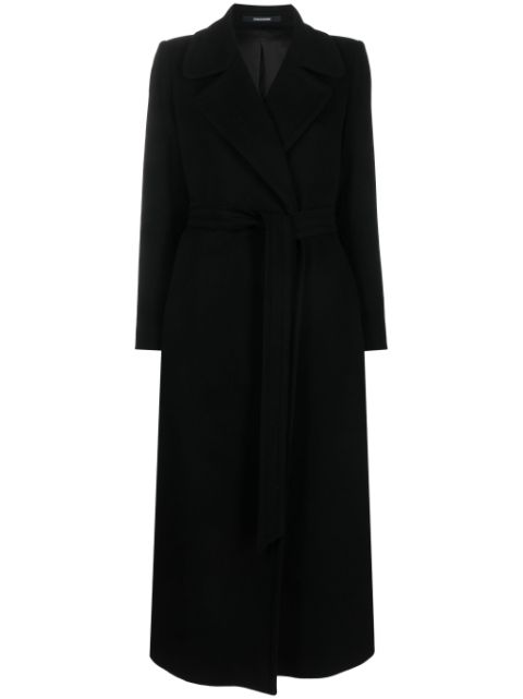 Tagliatore virgin wool blend belted midi coat Women