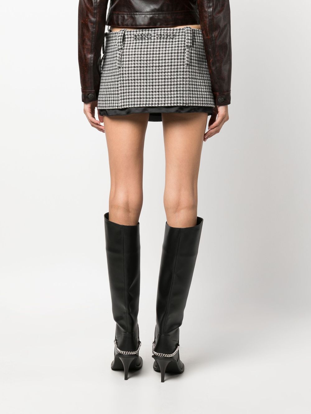 Miu Miu houndstooth-pattern virgin-wool miniskirt Women