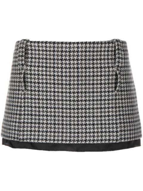 Miu Miu houndstooth-pattern virgin-wool miniskirt Women