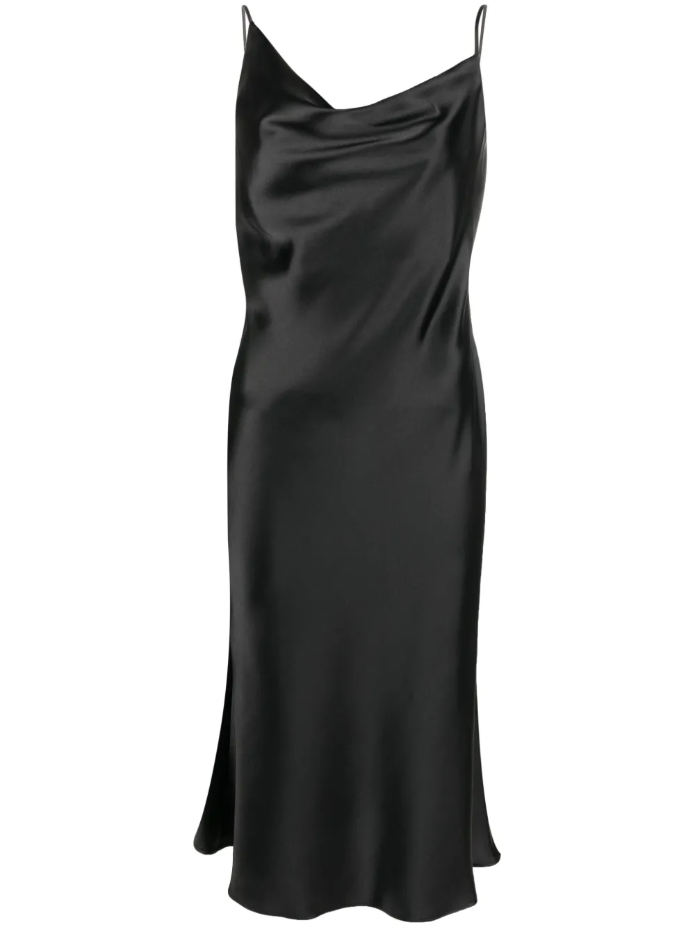 drapped satin-finish dress