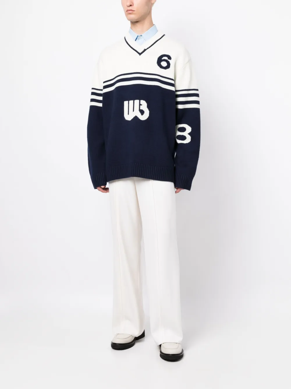 Wales Bonner two-tone intarsia-knit jumper | Knitted Sweaters | Image 2