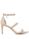 Michael Michael Kors Koda 80mm logo-charm glitter sandals - Neutrals