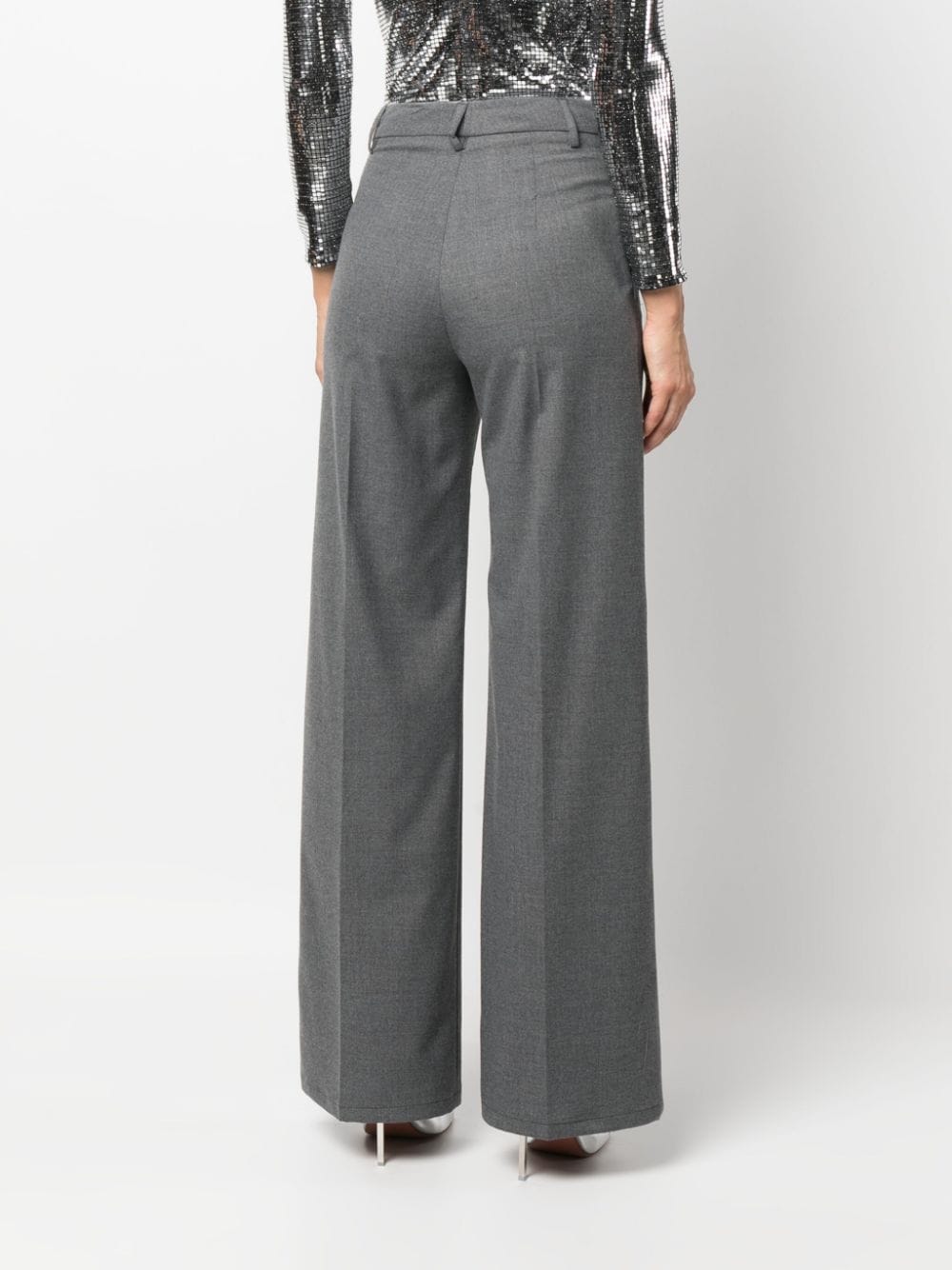 Shop Blanca Vita Primula Wide-leg Trousers In Grey