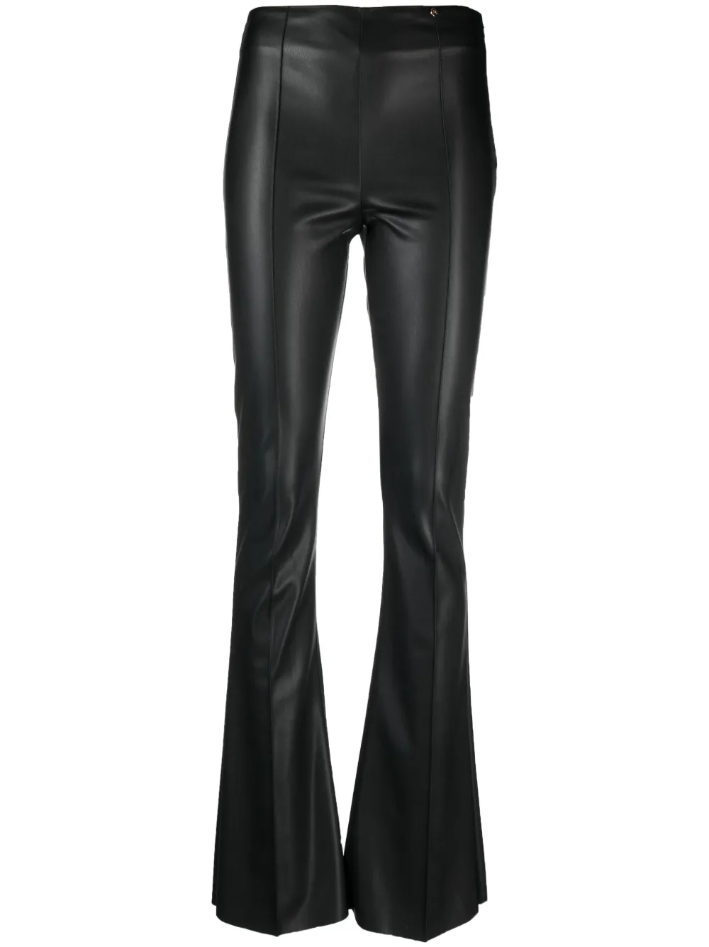 leather-effect flared leggings