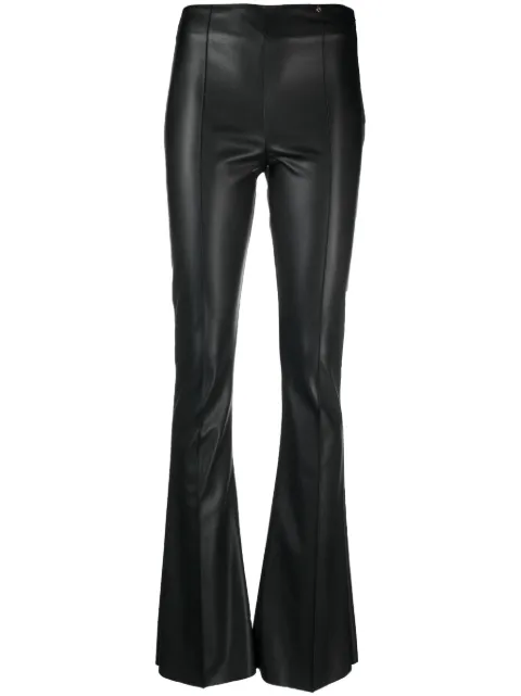 NISSA leather-effect flared leggings