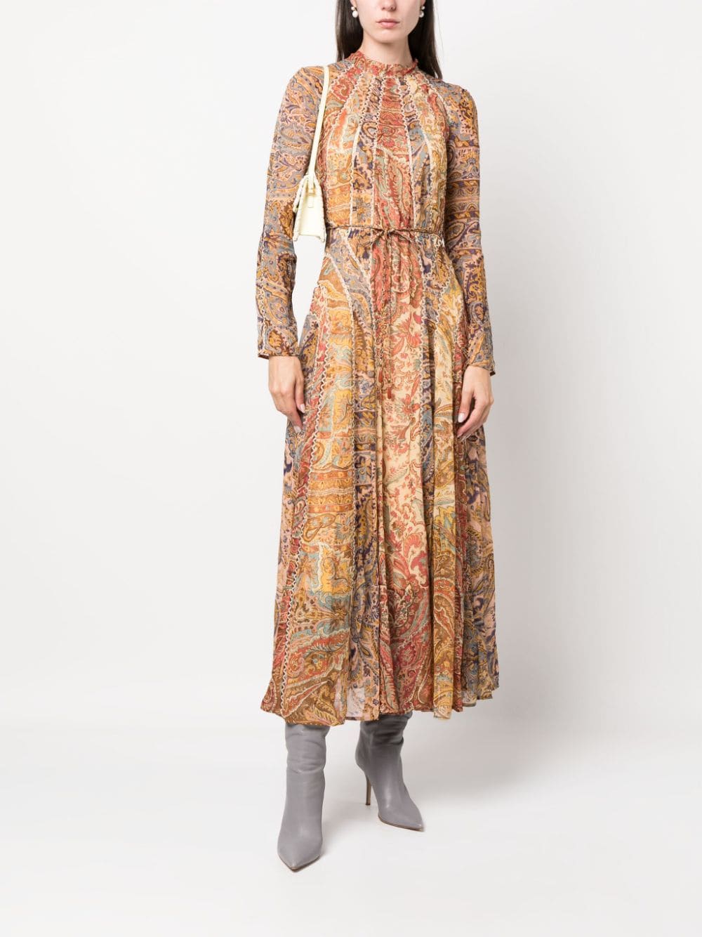 ZIMMERMANN Midi-jurk met paisley-print - Bruin