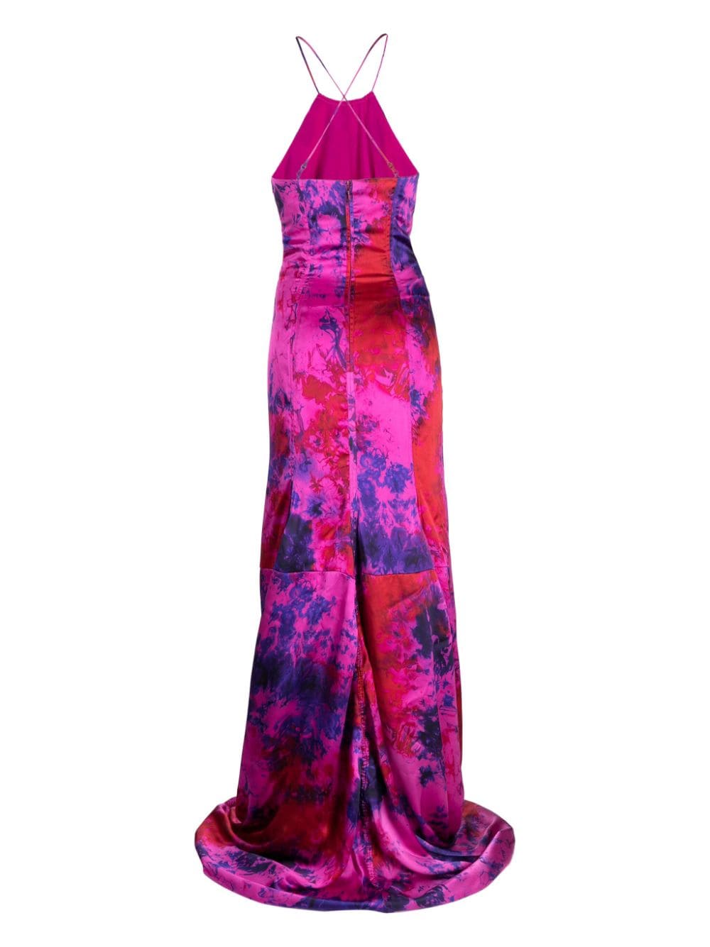 Shop Alejandra Alonso Rojas Graphic-print Drawstring Maxi Dress In Purple