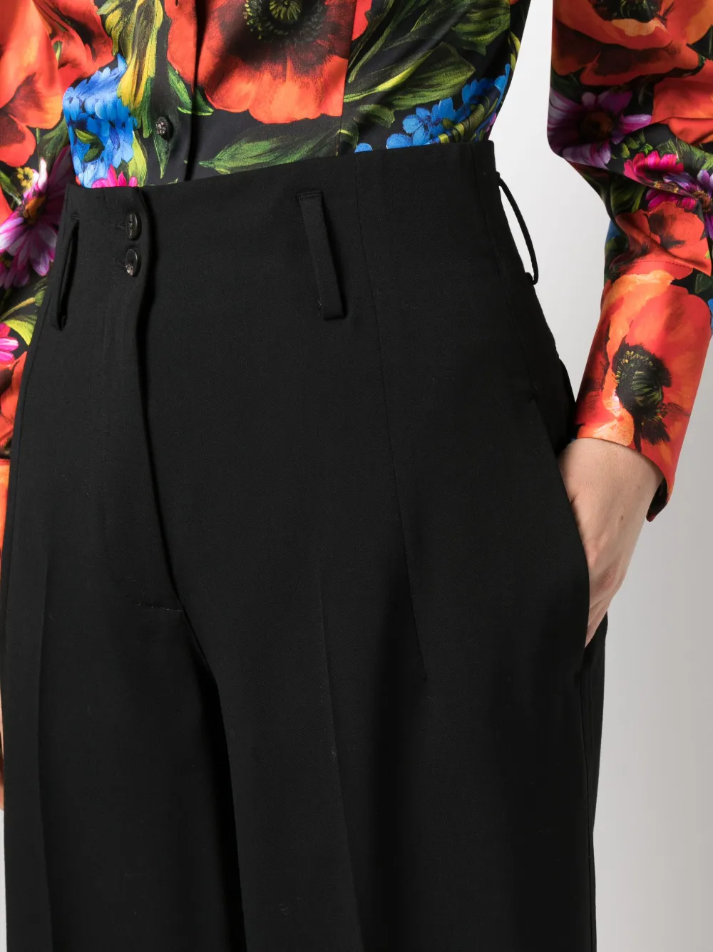Shop Alberto Biani Wide-leg Tailored Trousers In Black