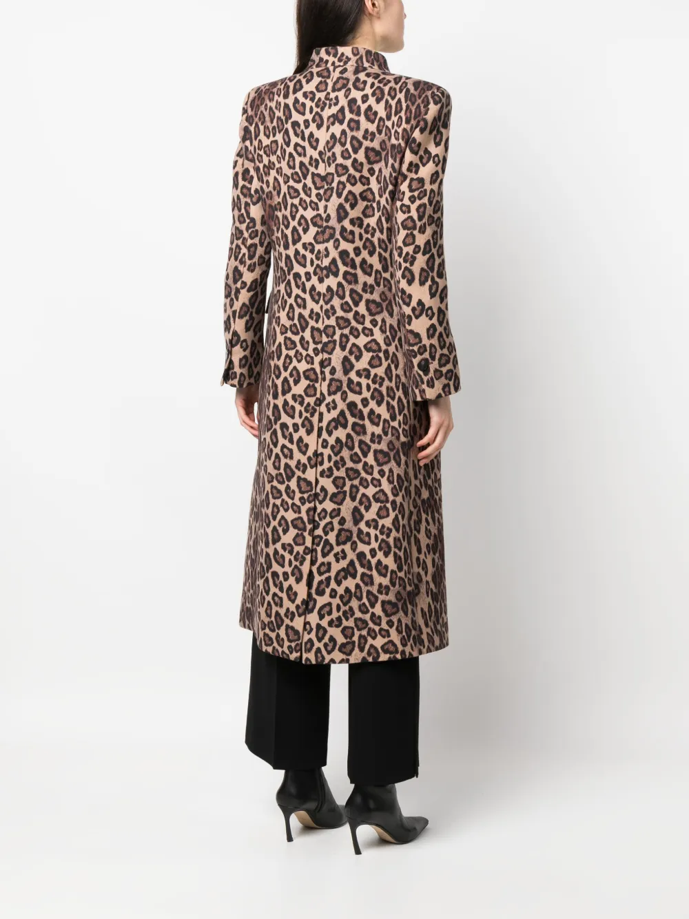 Animal print shop wool coat