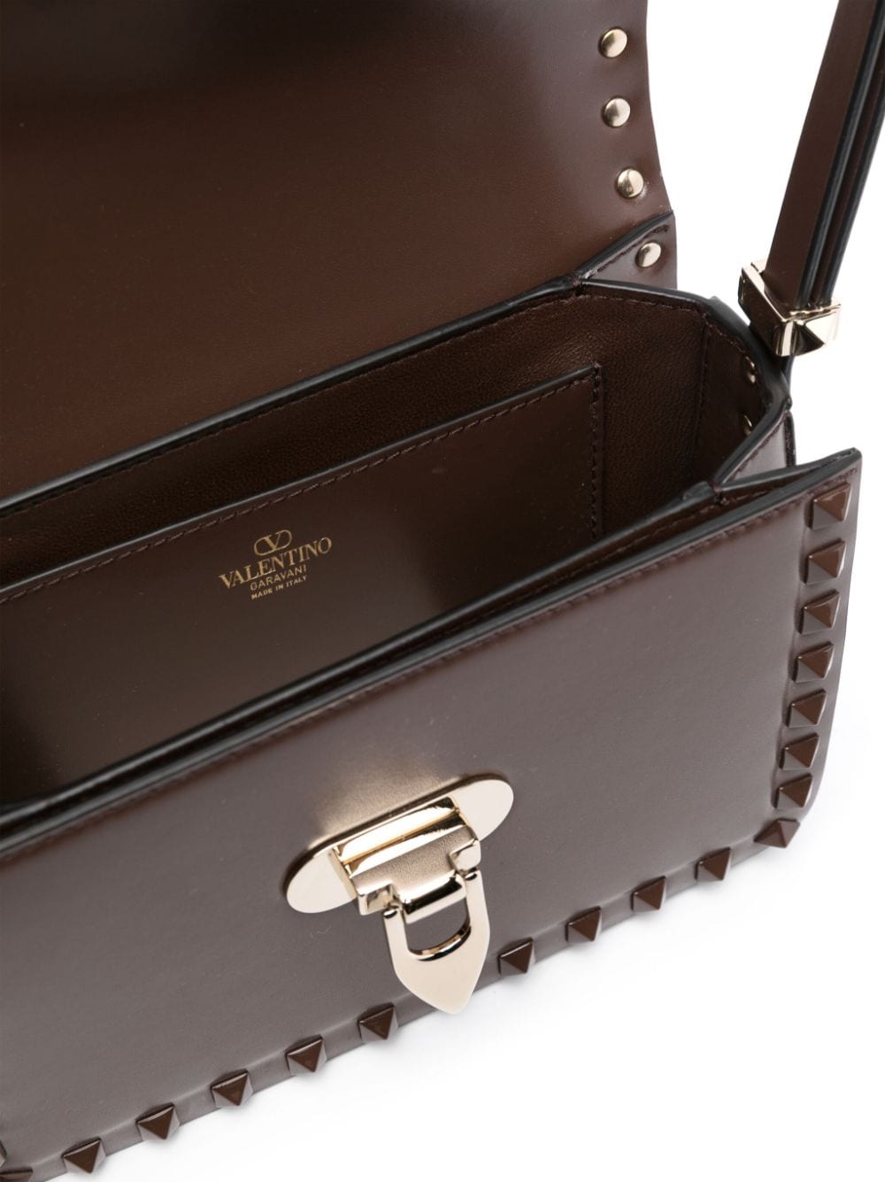 Shop Valentino Small Rockstud23 Shoulder Bag In Brown