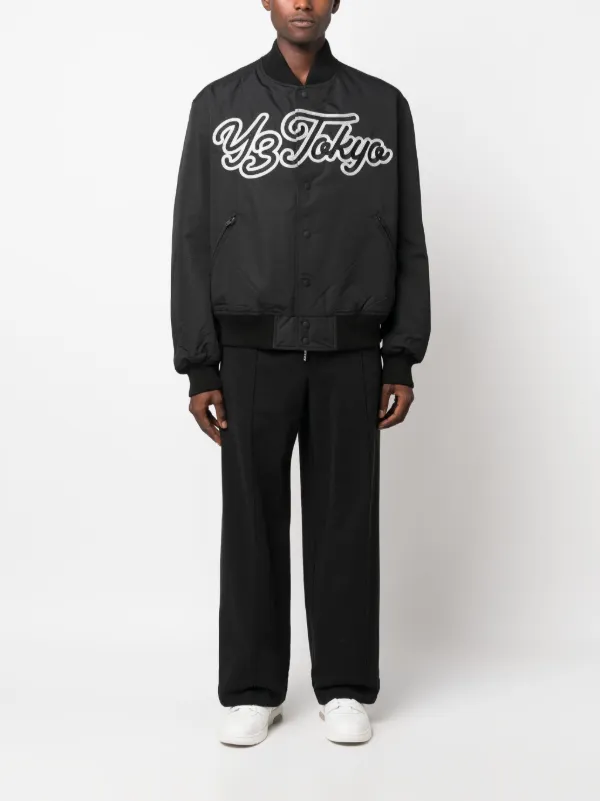 Y-3 Y-3 Team logo-embroidered Jacket | Black | FARFETCH JO