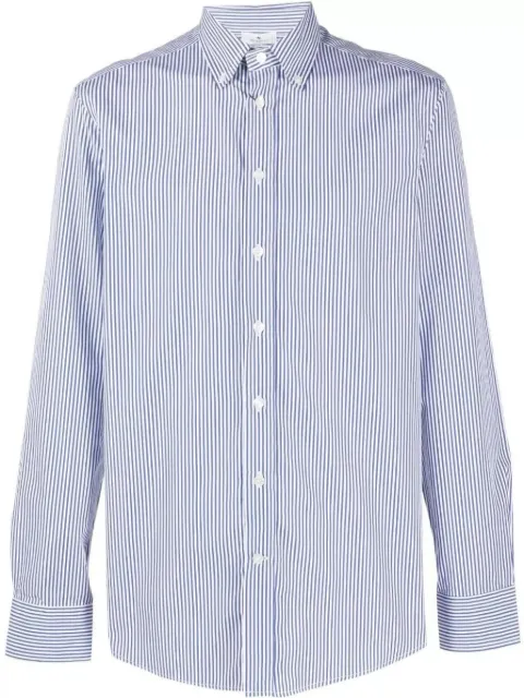 ETRO embroidered-logo striped shirt