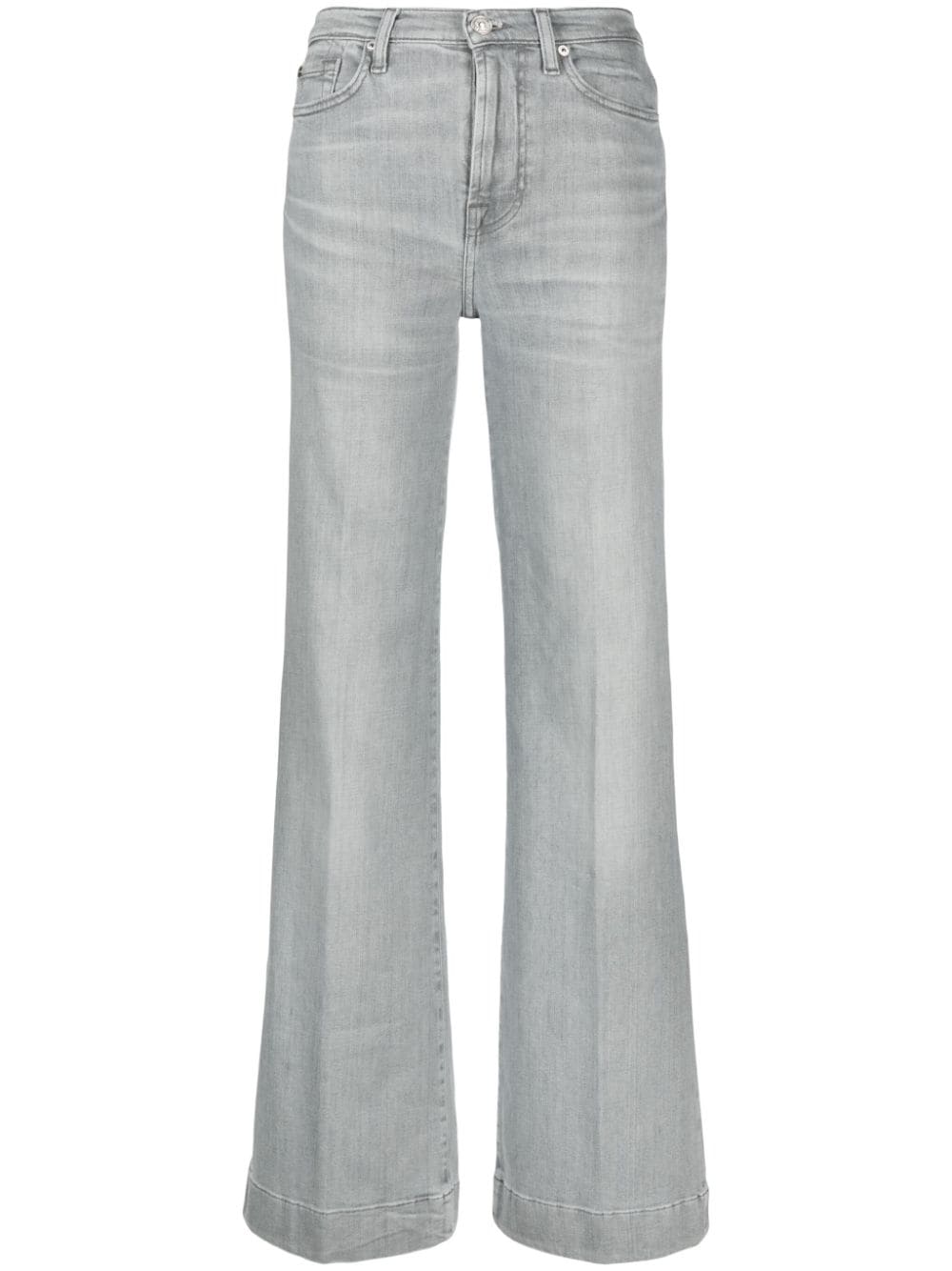 7 For All Mankind Modern Dojo High-rise Flared Jeans In Grey