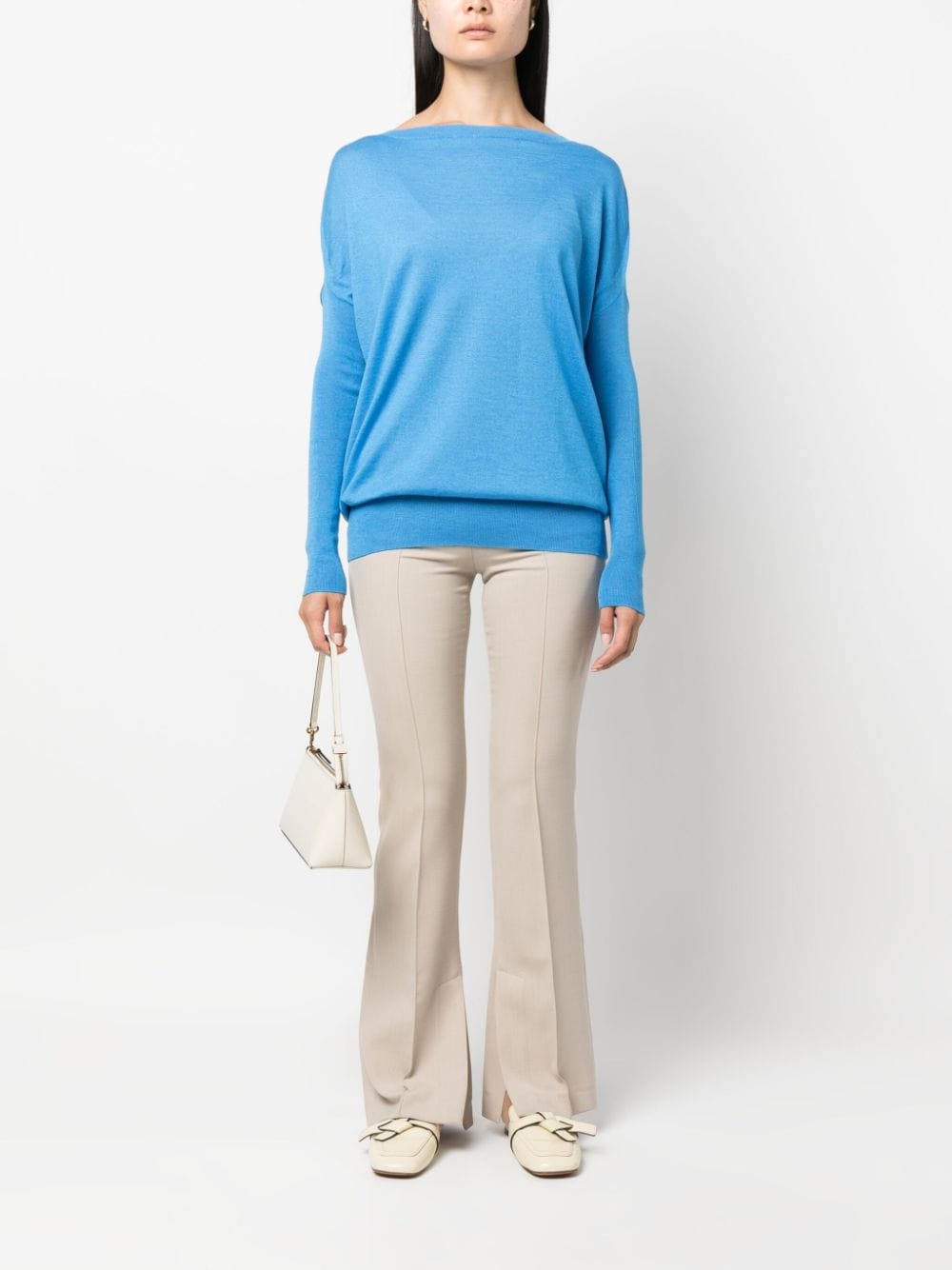 Wild Cashmere Grace boat-neck jumper - Blauw