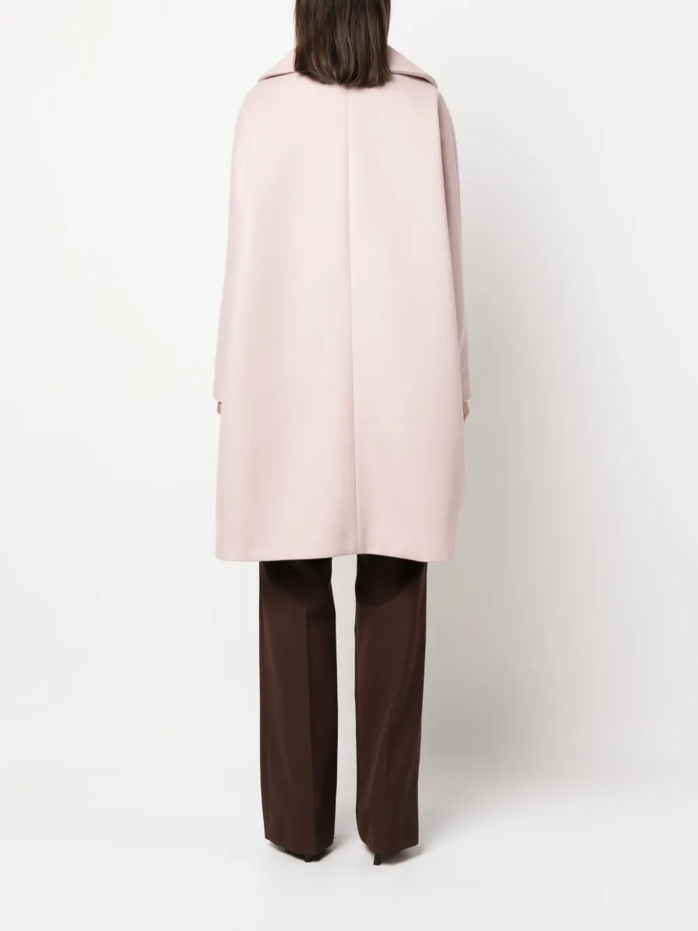 single-breasted wool-blend coat
