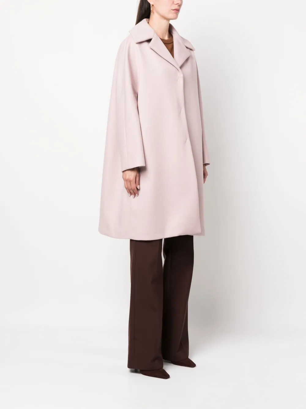 single-breasted wool-blend coat