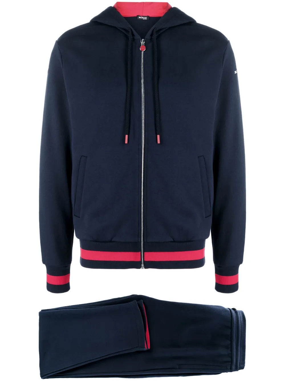 Kiton logo-embroidered cotton tracksuit | Blue | Image 1