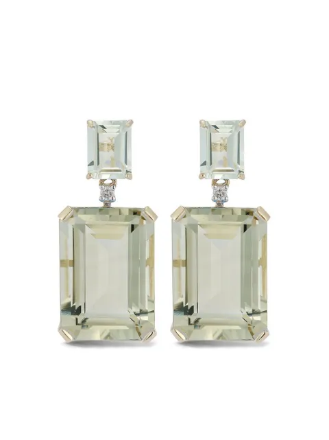 Mateo aretes en oro amarillo de 14kt con diamantes y amatista