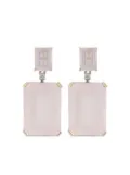 Mateo 14kt yellow gold rose quartz and diamond drop earrings