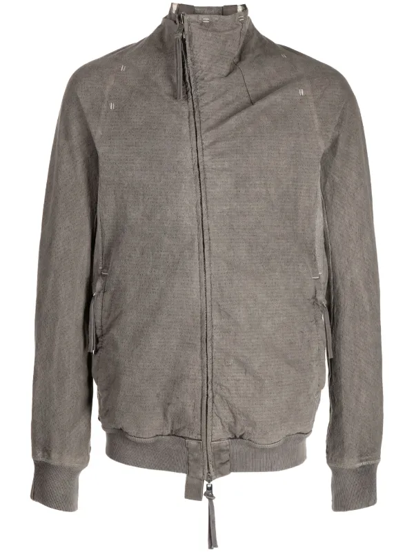 grey cotton bomber jacket