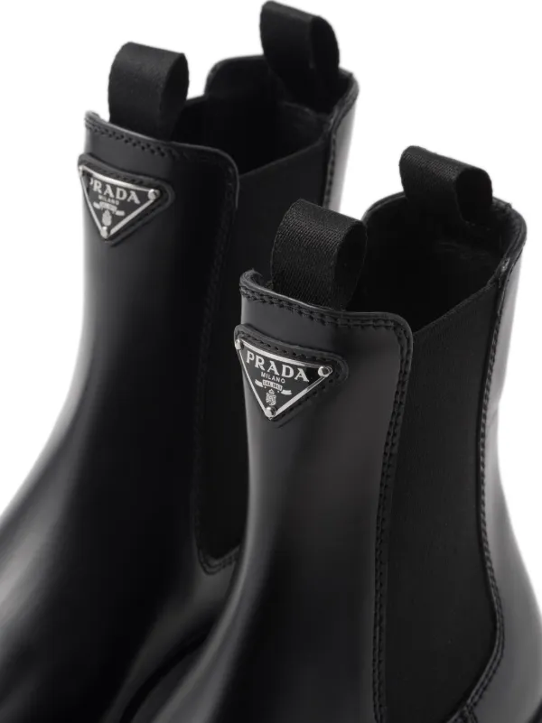 Prada Moonlith Brushed Leather Ankle Boots Farfetch