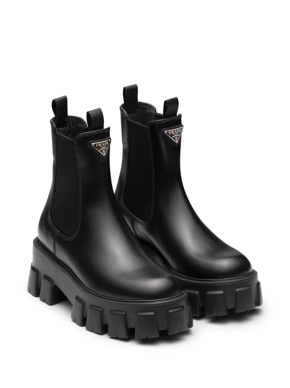 Image 2 of Prada Moonlith brushed leather ankle boots