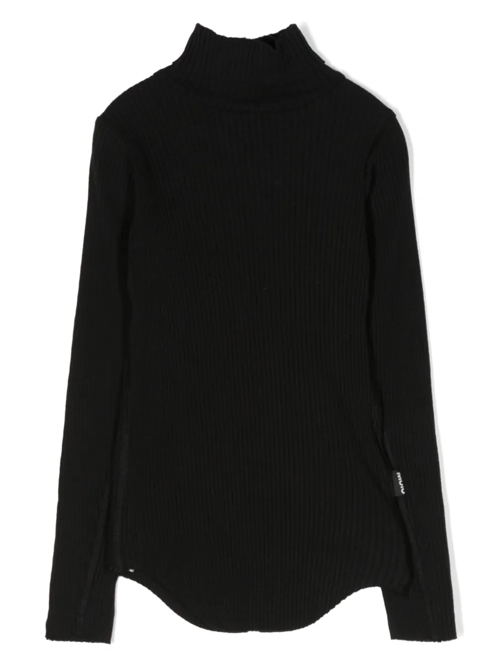 Molo Romaine high-neck ribbed-knit T-shirt | Black | Image 1