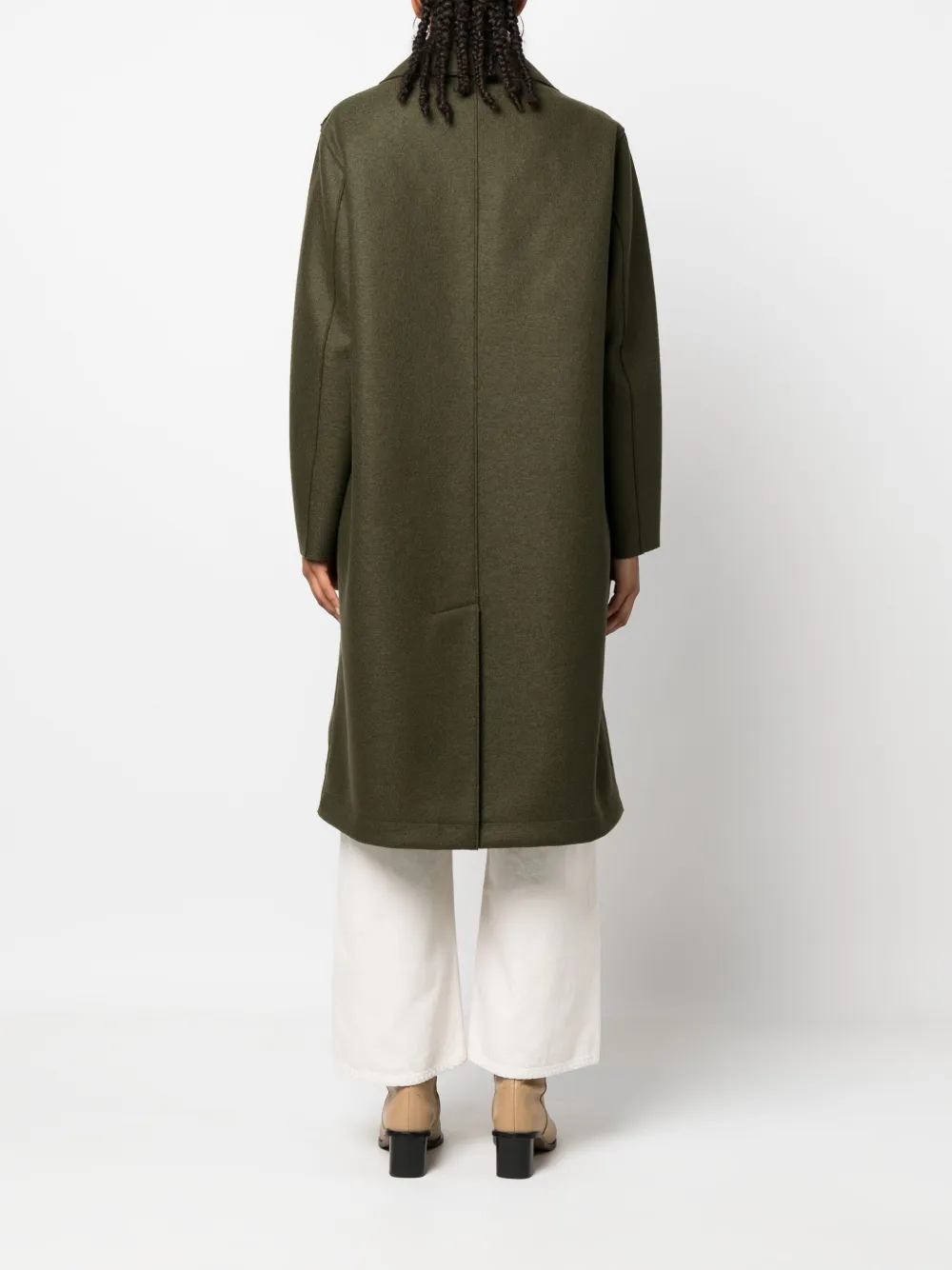 Harris Wharf London Sailor Double-breasted Virgin Wool Coat In Green