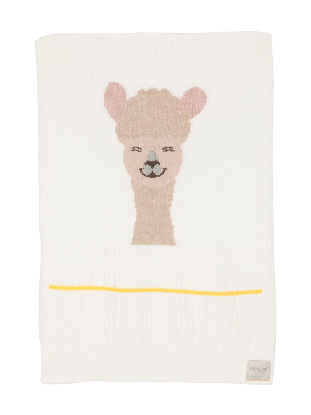 Gensami Alpachino Intarsia-knit Baby Blanket In White