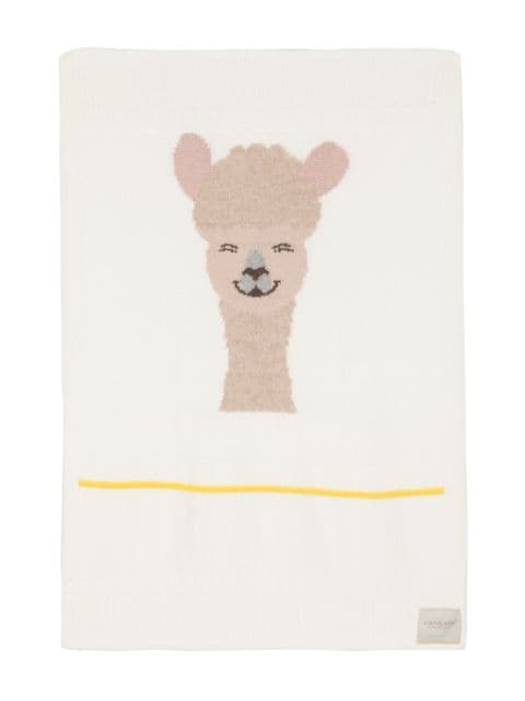 Alpachino intarsia-knit baby blanket