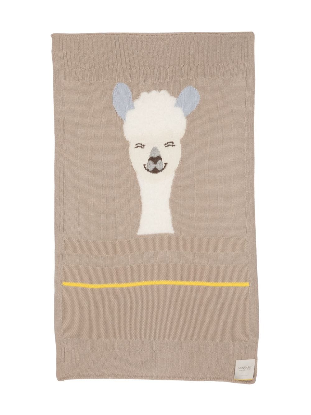 Gensami Alpachino Intarsia-knit Baby Blanket In Neutrals