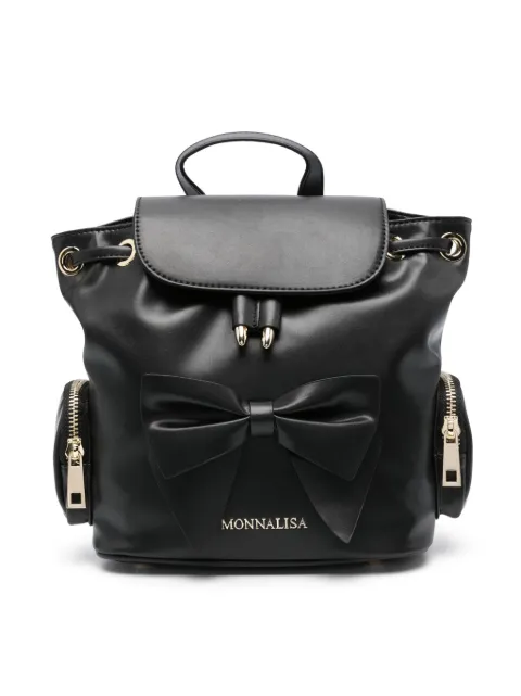 Monnalisa bow-detail leather backpack