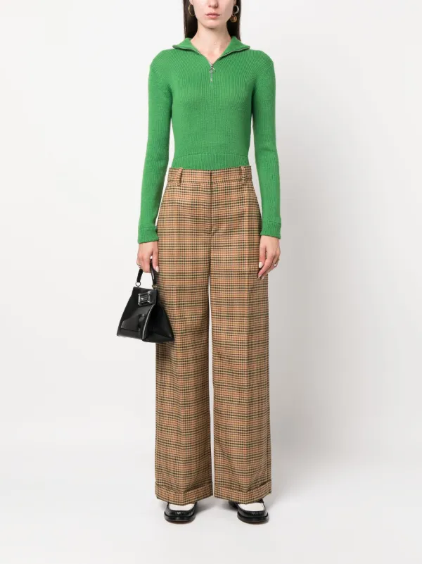 Kenzo チェック ワイドパンツ | ニュートラル | FARFETCH JP