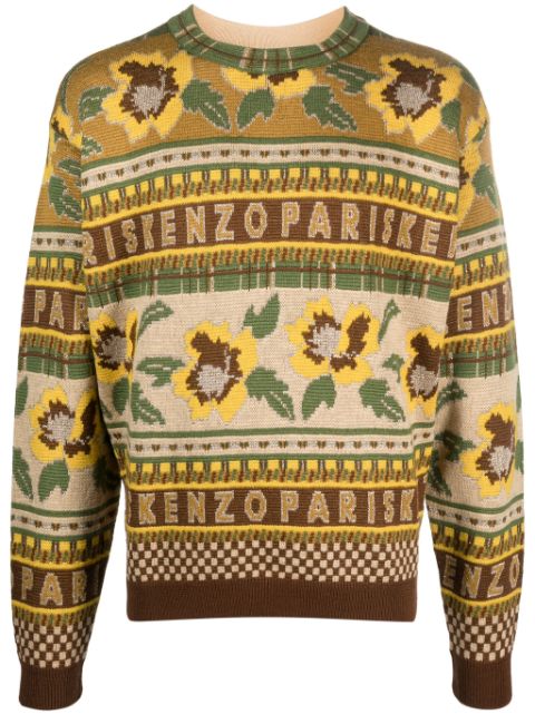 Kenzo fair isle intarsia-knit crew-neck jumper Men