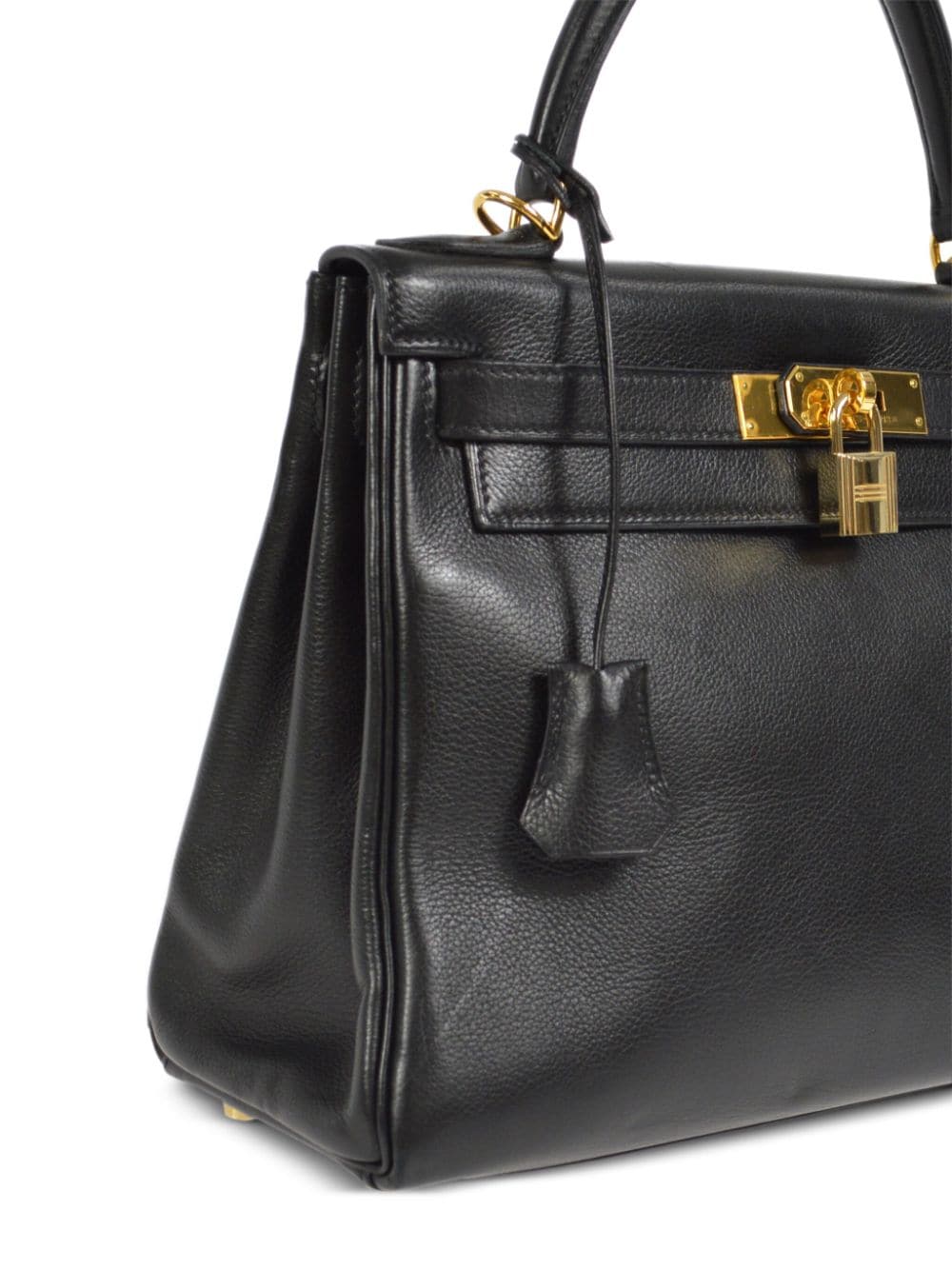 Kelly 28 leather handbag Hermès Burgundy in Leather - 35702158