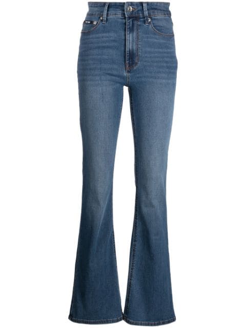 DKNY جينز فلير بخصر عالي