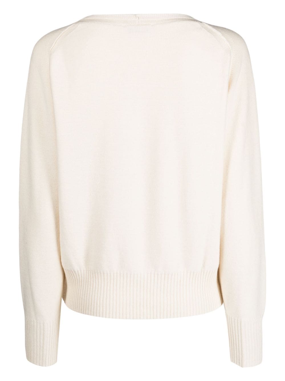 Shop Dkny Round-neck Long-sleeve Jumper In Neutrals