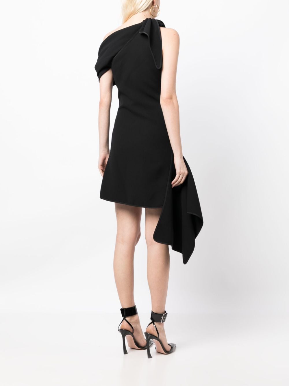 Shop Maticevski Rigor Asymmetric Mini Dress In Black