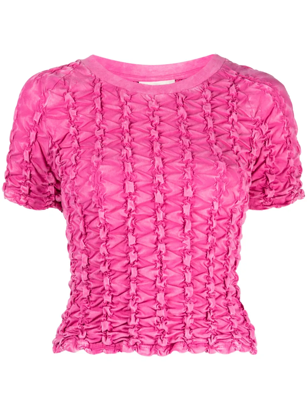 ruched-detailing cotton T-shirt