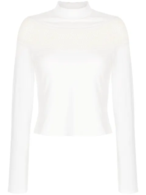 PONDER.ER long-sleeve crochet-knit T-shirt