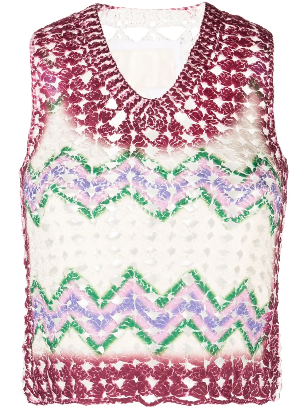 cut-out crew-neck tank top